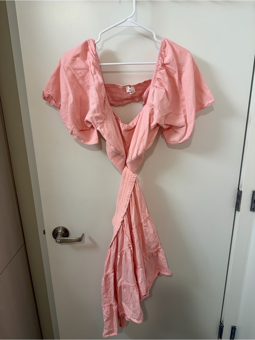Velvet Pink Tie-Front Maxi Dress